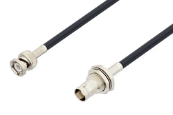 PE3W01341 - BNC Male to BNC Female Bulkhead Cable Using LMR-195-FR Coax