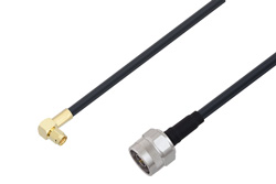PE3W01371 - SMA Male Right Angle to N Male Low Loss Cable Using LMR-240 Coax