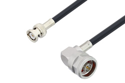 PE3W01534 - N Male Right Angle to BNC Male Cable Using LMR-240-DB Coax
