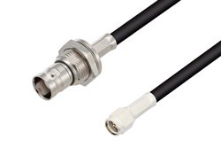 PE3W01634 - BNC Female Bulkhead to SMA Male Cable Using RG58 Coax