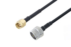 PE3W01661 - SMA Male to N Male Low Loss Cable Using LMR-200 Coax