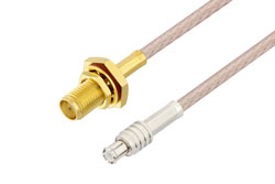 PE3W01667 - SMA Female Bulkhead to MCX Plug Cable Using RG316 Coax