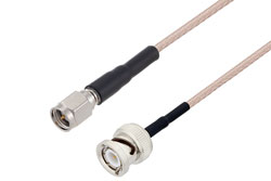 PE3W01705/HS - SMA Male to BNC Male Cable Using RG316 Coax with HeatShrink