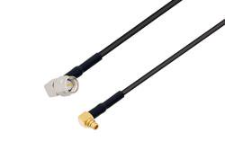 PE3W01768/HS - SMA Male Right Angle to MMCX Plug Right Angle Low Loss Cable Using PE-C100-LSZH Coax with HeatShrink