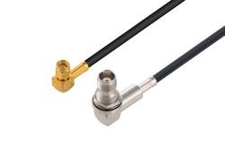 PE3W01930 - SMA Male Right Angle to TNC Female Right Angle Bulkhead Low Loss Cable Using PE-C200 Coax