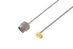 PE3W02122 - SMA Male to SMP Female Right Angle Cable Using PE-SR047FL Coax