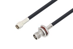 PE3W02172 - SMA Male to TNC Female Bulkhead Low Loss Cable Using LMR-195 Coax