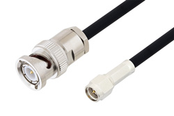 PE3W02214LF - BNC Male to SMA Male Cable Using RG223 Coax , LF Solder