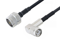 PE3W02215 - N Male to TNC Male Right Angle Low Loss Cable Using LMR-200 Coax