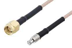 PE3W02270LF/HS - SMA Male to MCX Plug Cable Using RG316 Coax with HeatShrink, LF Solder