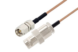 PE3W02293/HS - SMA Male to BNC Female Cable Using RG178 Coax with HeatShrink