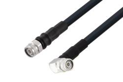 PE3W02322LF/HS - TNC Male to TNC Male Right Angle Low Loss Cable Using LMR-400 Coax with HeatShrink, LF Solder