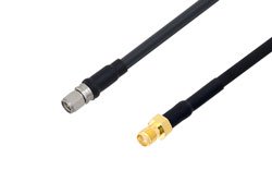 PE3W02466/HS - SMA Male to SMA Female Low Loss Cable Using LMR-240 Coax with HeatShrink