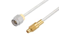 PE3W02523 - SMA Male to MMCX Plug Cable Using PE-SR405FL Coax