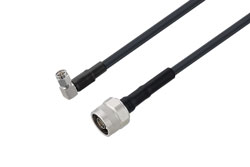 PE3W02586 - SMA Male Right Angle to N Male Low Loss Cable Using LMR-240 Coax with Times Microwave Components