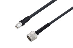 PE3W02588 - SMA Male to N Male Low Loss Cable Using LMR-240 Coax with Times Microwave Components