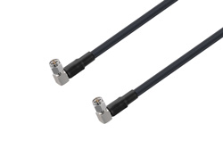 PE3W02628/SP - SMA Male Right Angle to SMA Male Right Angle Low Loss Cable Using LMR-240-UF Coax with Times Microwave Components with 270 Deg. Clock