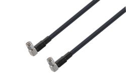 PE3W02628/SP1 - SMA Male Right Angle to SMA Male Right Angle Low Loss Cable Using LMR-240-UF Coax with 180 Deg. Clock