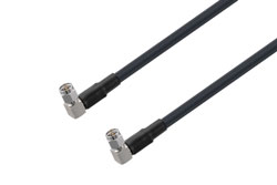 PE3W02628 - SMA Male Right Angle to SMA Male Right Angle Low Loss Cable Using LMR-240-UF Coax With Times Microwave Components