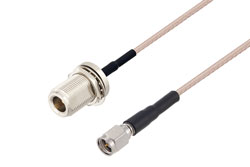 PE3W02662 - N Female Bulkhead to SMA Male Cable Using RG316 Coax