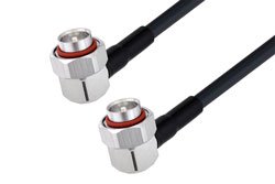 PE3W02697/SP2 - 7/16 DIN Male Right Angle to 7/16 DIN Male Right Angle Low Loss Cable Using LMR-400 Coax with HeatShrink and 90 Deg. Clock