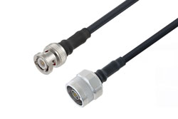 PE3W02715/HS - BNC Male to N Male Low Loss Cable Using LMR-200 Coax with Times Microwave Components with HeatShrink