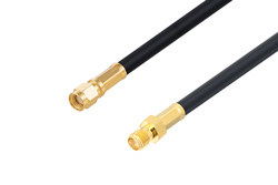 PE3W02839 - Reverse Polarity SMA Male to Reverse Polarity SMA Female Low Loss Cable Using LMR-240-UF Coax