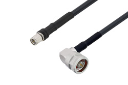 PE3W03069 - N Male Right Angle to SMA Male Low Loss Cable Using LMR-240-UF Coax