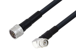 PE3W03073/HS - N Male to TNC Male Right Angle Cable Using LMR-400 Coax with HeatShrink