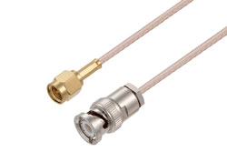 PE3W03083 - SMA Male to BNC Male Clamped Cable Using RG316 Coax