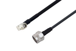 PE3W03151 - Reverse Polarity SMA Plug Right Angle to N Male Low Loss Cable Using LMR-195 Coax