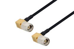 PE3W03174 - SMA Male Right Angle to SMA Male Right Angle Cable Using PE-SR405FLJ Coax