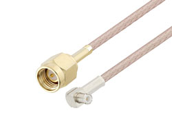 PE3W03238 - SMA Male to MCX Plug Right Angle Cable Using RG316 Coax