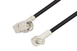 PE3W03264/SP - SMA Male Right Angle to MCX Plug Right Angle Low Loss Cable Using LMR-100 Coax with 180 Deg. Clock