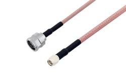 PE3W03293/HS - N Male to SMA Male Cable Using RG142 Coax with HeatShrink
