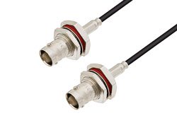 PE3W03318 - BNC Female Bulkhead to BNC Female Bulkhead Low Loss Cable Using LMR-100 Coax