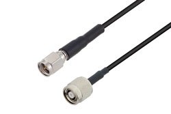PE3W03403/HS - SMA Male to Reverse Polarity TNC Plug Low Loss Cable Using LMR-100 Coax with HeatShrink