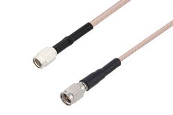 PE3W03446/HS - SSMA Male to SMA Male Cable Using RG316 Coax with HeatShrink