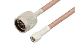 PE3W03467 - SMA Male to N Male Cable Using PE-P195 Coax