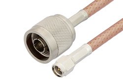 PE3W03467LF - SMA Male to N Male Low Loss Cable Using PE-P195 Coax , LF Solder