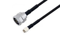 PE3W03490/HS - SMA Male to N Male Cable Using RG223 Coax with HeatShrink