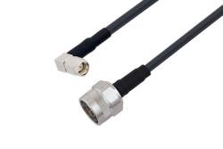 PE3W03603 - SMA Male Right Angle to N Male Cable Using RG58 Coax