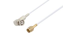 PE3W03667 - BNC Male Right Angle to SMA Male Cable Using RG188 Coax