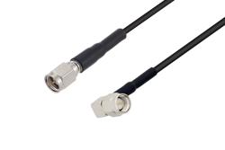 PE3W03779 - SMA Male to SMA Male Right Angle Cable Using RG174 Coax