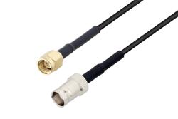 PE3W03901/HS - SMA Male to BNC Female Cable Using RG174 Coax with HeatShrink
