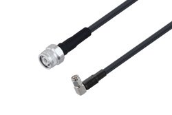 PE3W04126 - TNC Male to SMA Male Right Angle Low Loss Cable Using LMR-240-UF Coax with Times Microwave Components