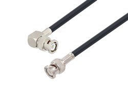PE3W04159 - BNC Male Right Angle to BNC Male Low Loss Cable Using LMR-240-DB Coax