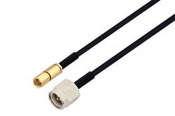 PE3W04384 - SSMC Plug to SMA Male Cable Using PE-SR405FLJ Coax