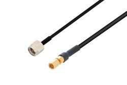 PE3W04384LF/HS - SMA Male to SSMC Plug Cable Using PE-SR405FLJ Coax with HeatShrink, LF Solder