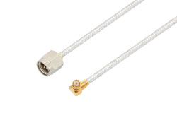 PE3W04394 - SMA Male to SMP Female Right Angle Cable Using PE-SR405FL Coax